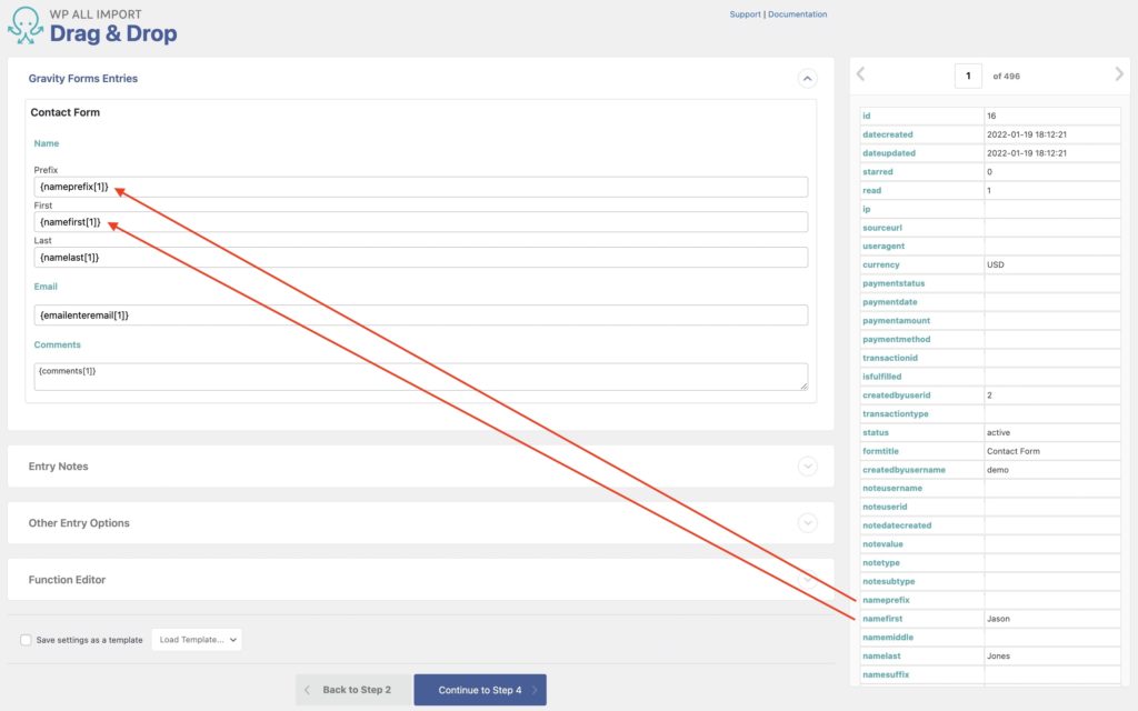 Migrate Gravity Forms Entries Drag and Drop