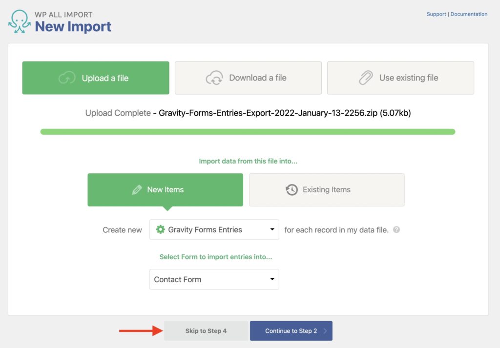 Migrate Gravity Forms Entries Import Bundle