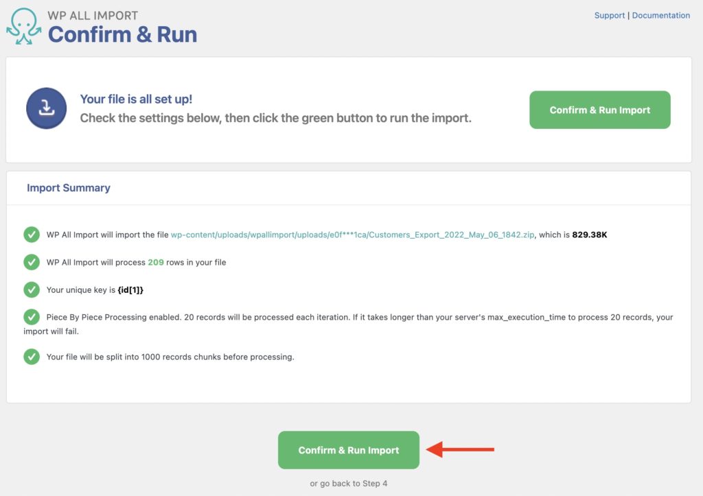 Migrate WooCommerce Customers Confirm and Run Import