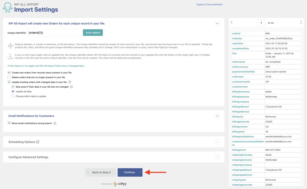 Migrate WooCommerce Orders Import Settings