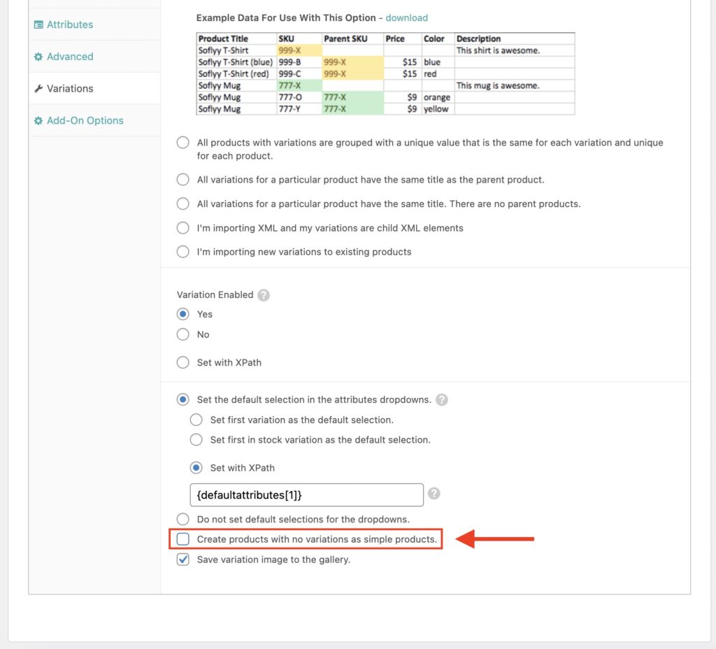 Migrate WooCommerce Products Enable Products with One Variation