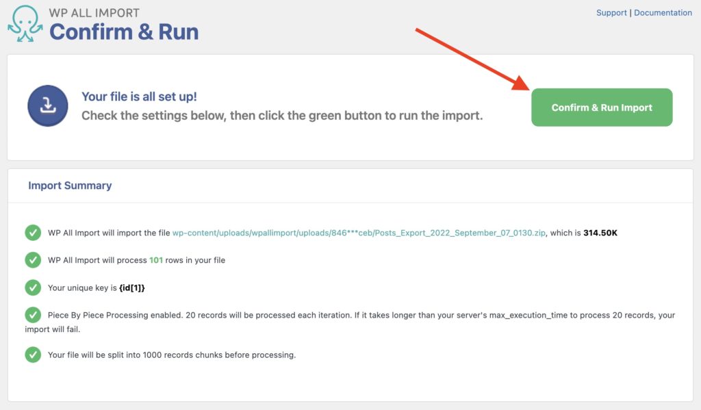 Migrate WooCommerce WordPress Data Confirm Run Import