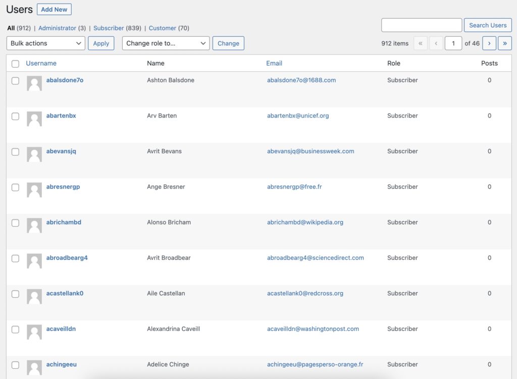 Migrate WordPress Users Review Imported Users