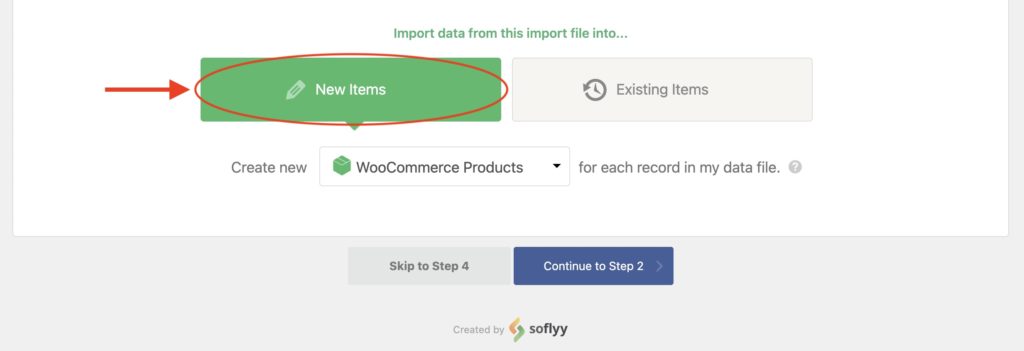 New Items Import Type
