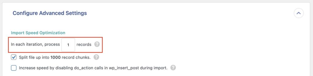 Records per Iteration Speed Optimization