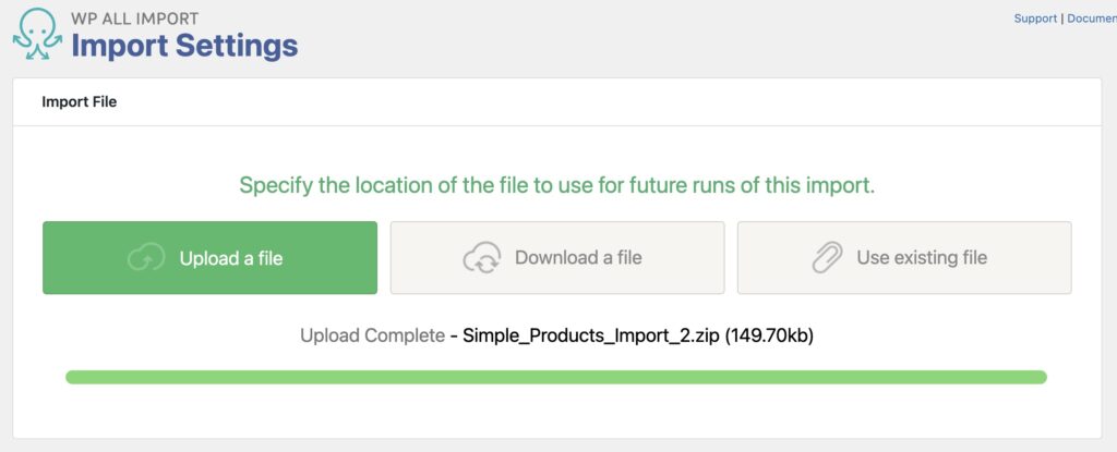 Recurring Imports Settings Upload New