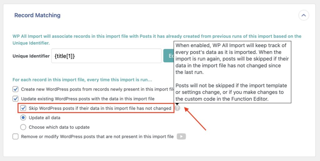 Skip Record If Data Has Not Changed In Import File