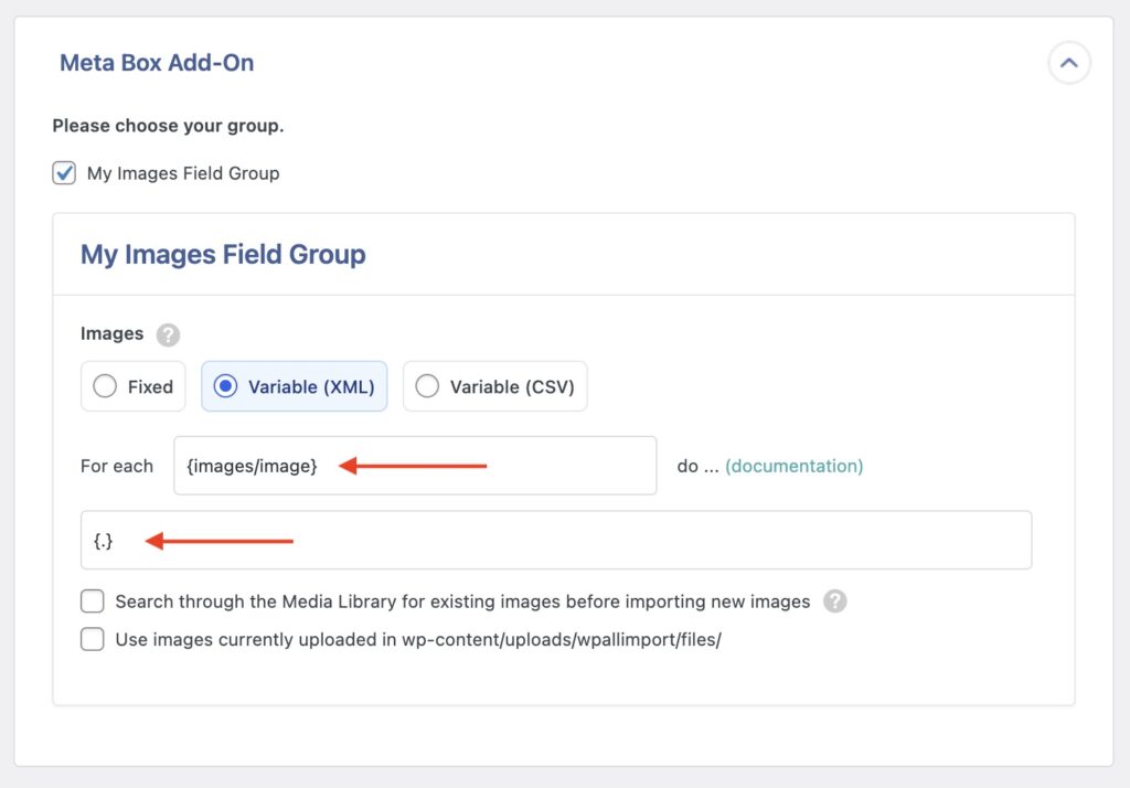 Variable XML Cloneable Field Meta Box