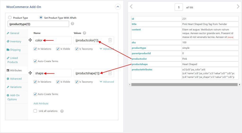 WooCommerce Bulk Upload Variable Products Attributes Tab