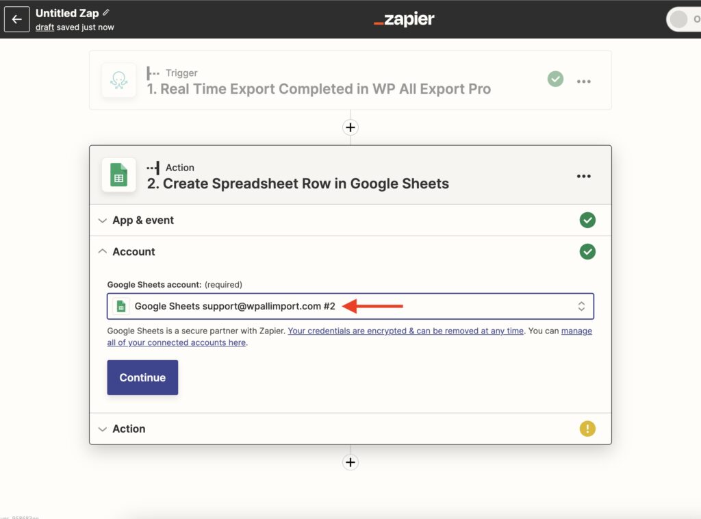 Zapier WooCommerce Google Account