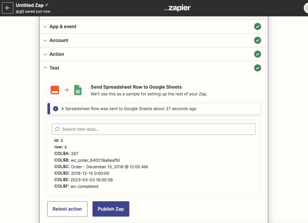 Zapier WooCommerce Publish App