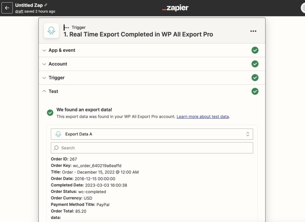 Zapier WooCommerce Test Trigger