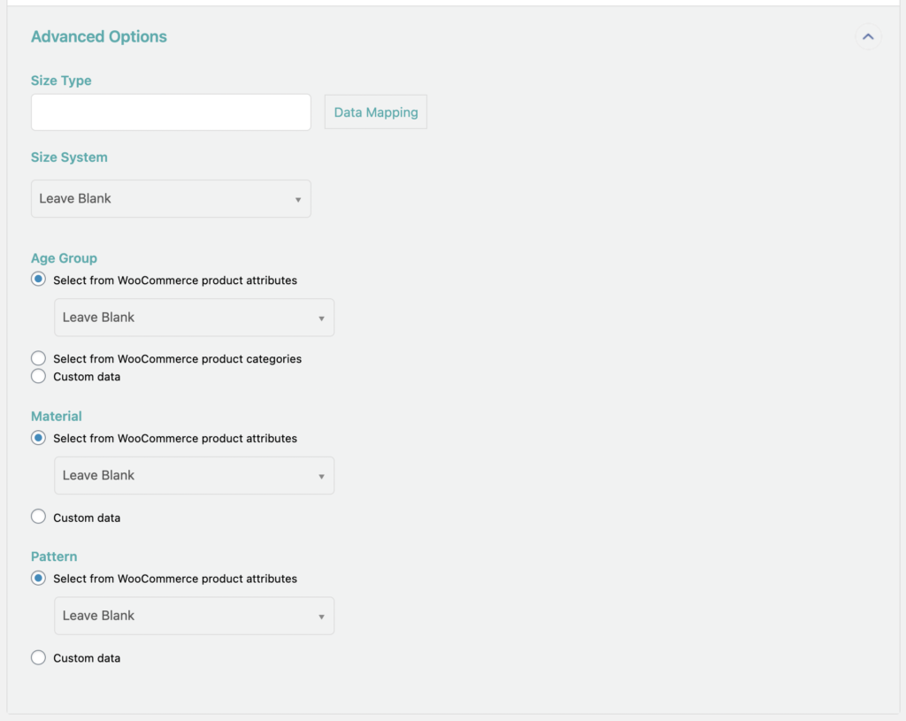 WooCommerce to Google Merchant Center Product Advanced Options