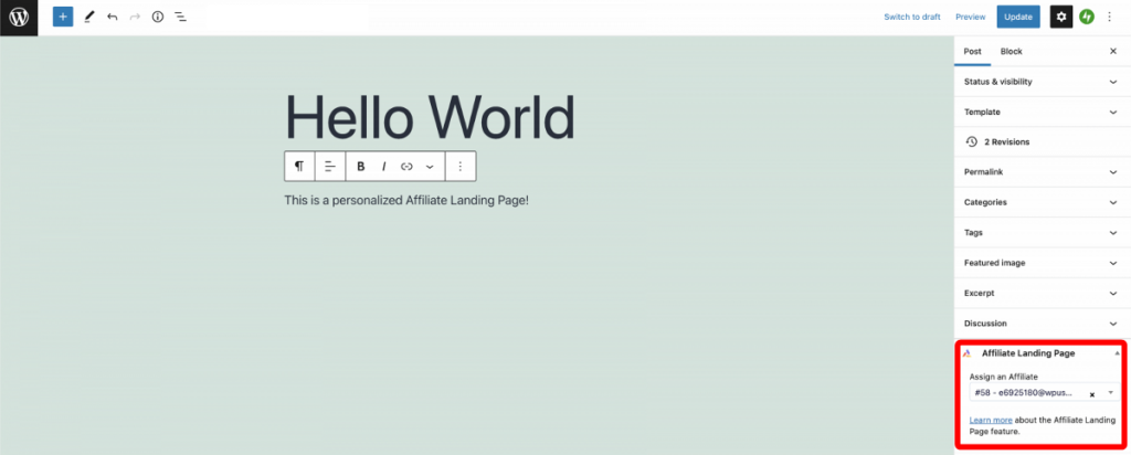 affiliate landing pages