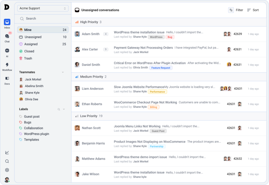 ThriveDesk Main Dashboard