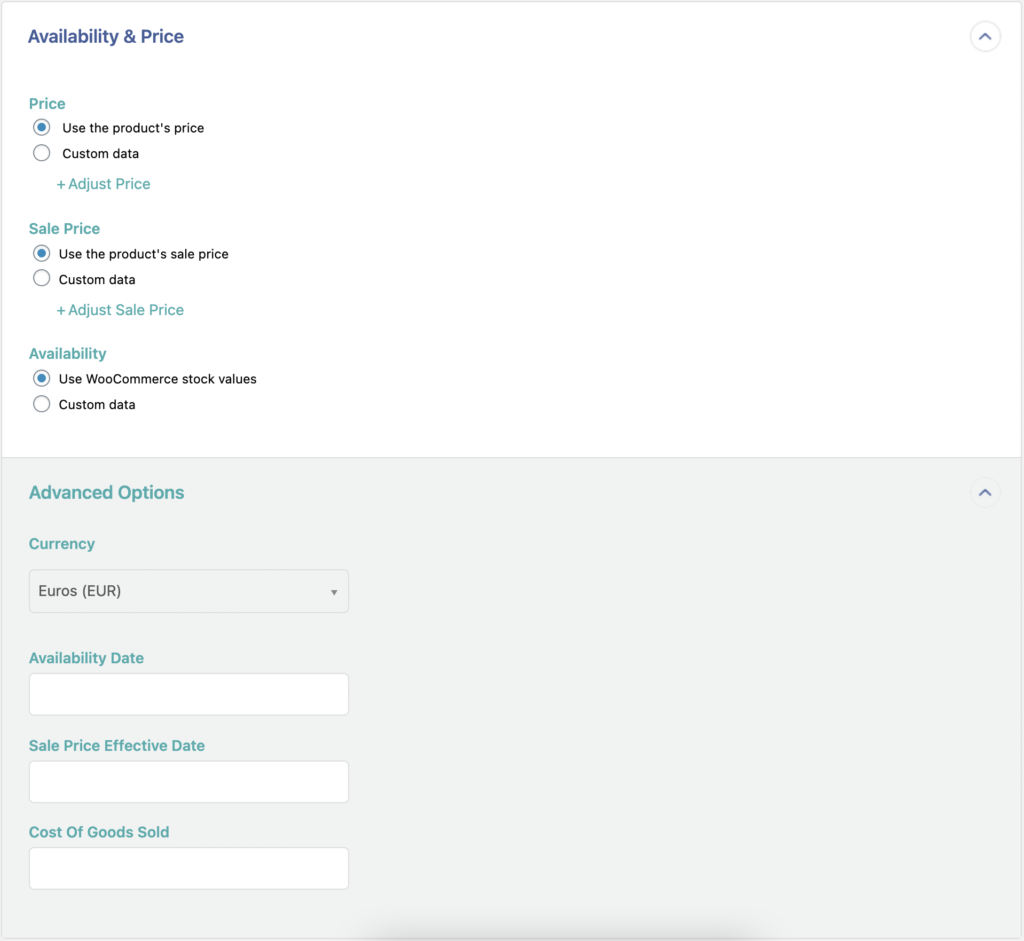 WooCommerce to Google Merchant Center Product Availability and Price