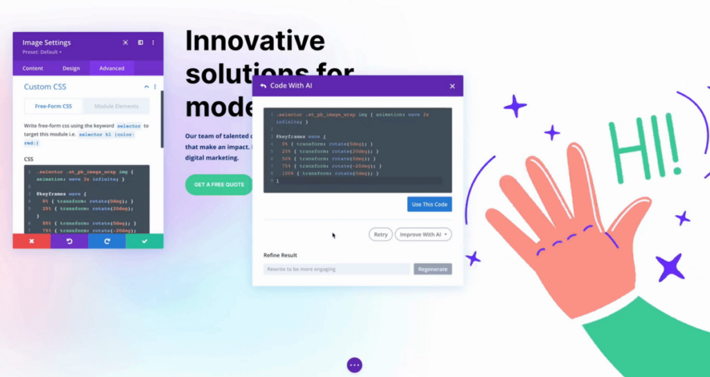 Divi code AI