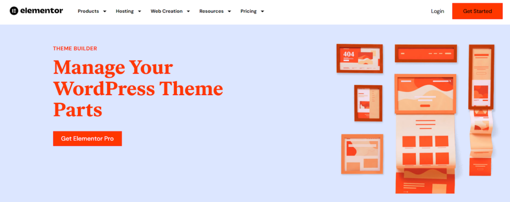 Elementor theme builder