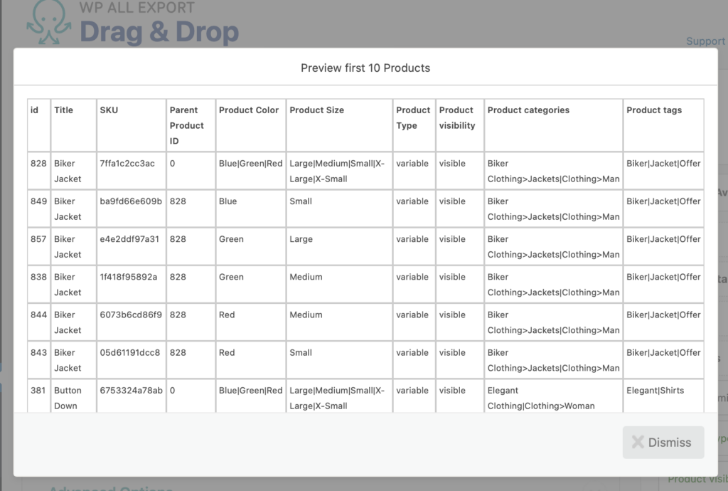 Export Taxonomies from WooCommerce Products