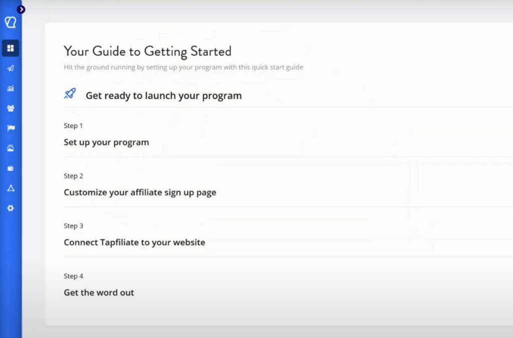 getting started guide tapfiliate