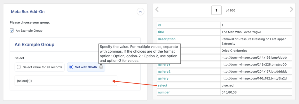 Import Values Meta Box Fields