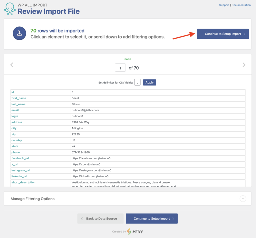 Import WooCommerce Data Review The Import File