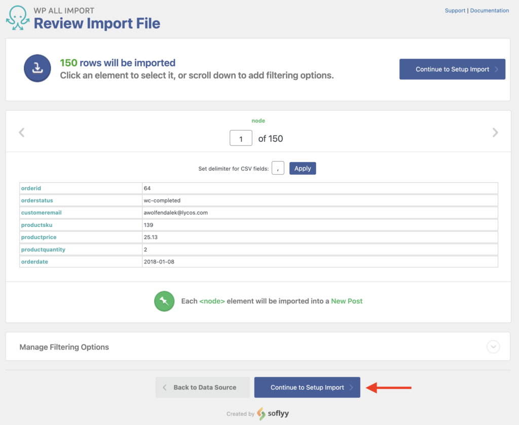 Import WooCommerce Orders Review the Import File
