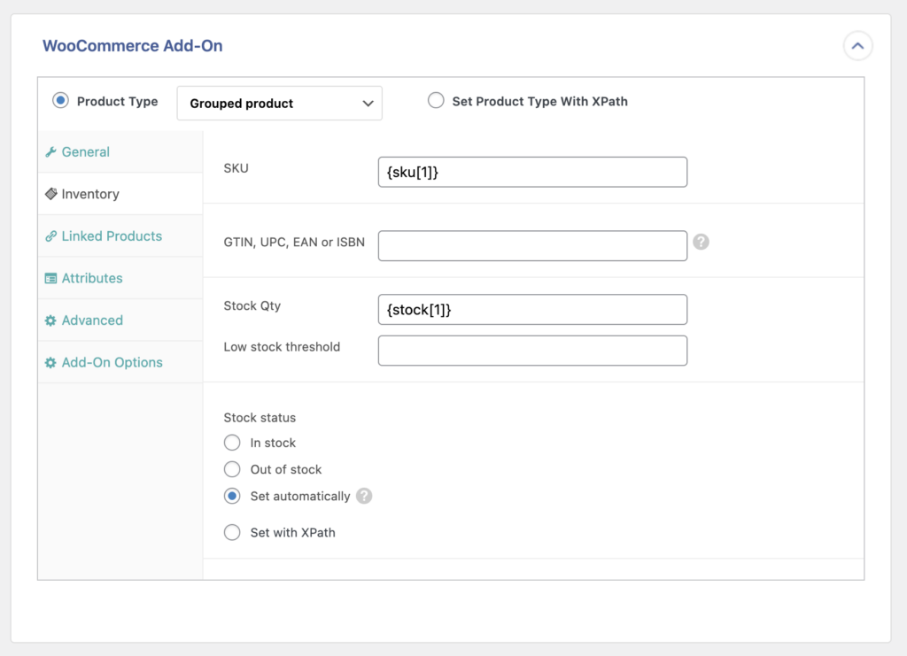 Import WooCommerce Products Grouped Product