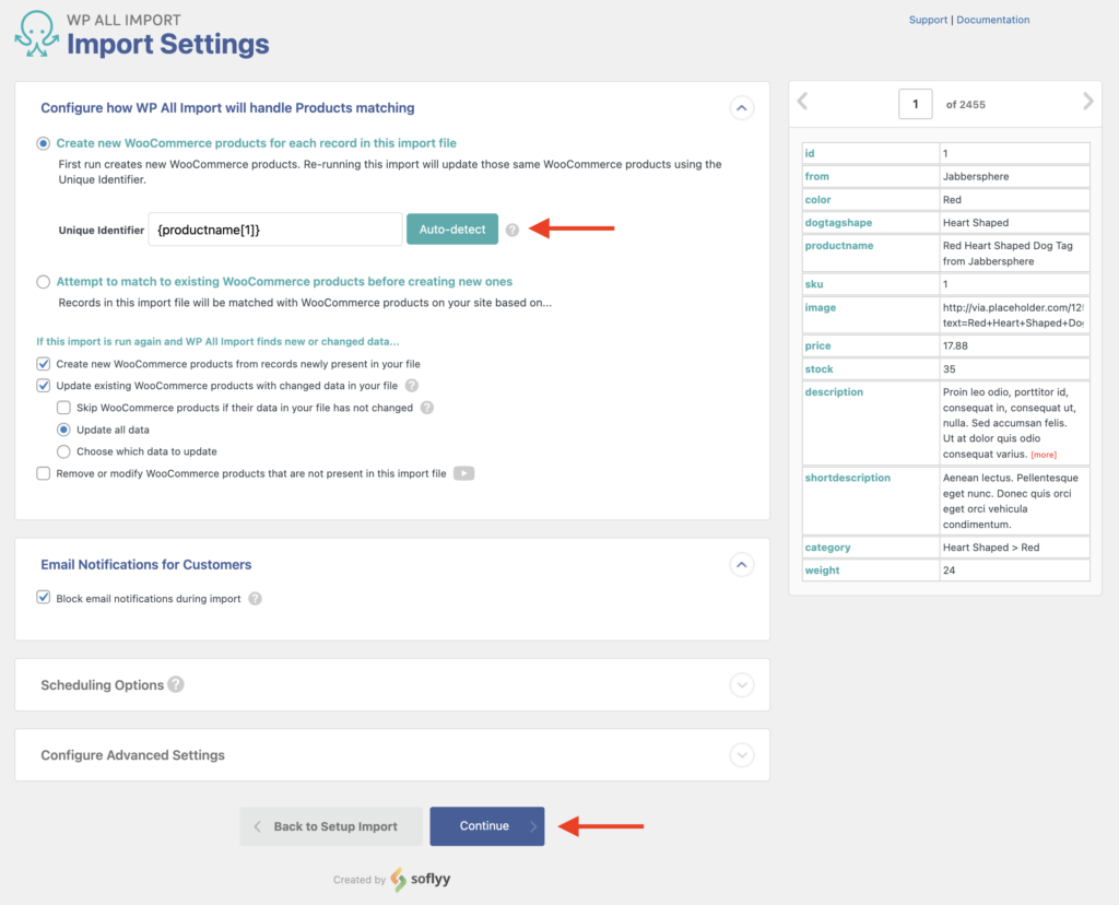 Import WooCommerce Products Import Settings Screen