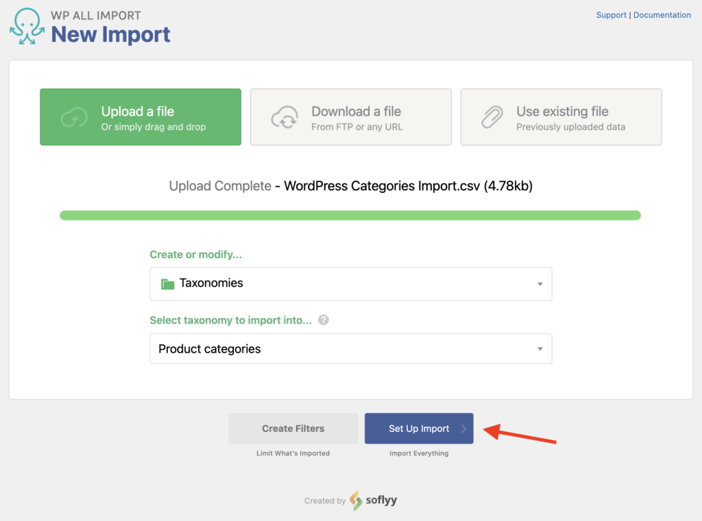 Import WordPress Categories Create A New Import