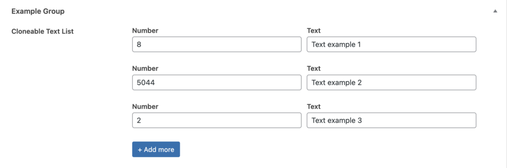 Meta Box Cloneable Fields Example