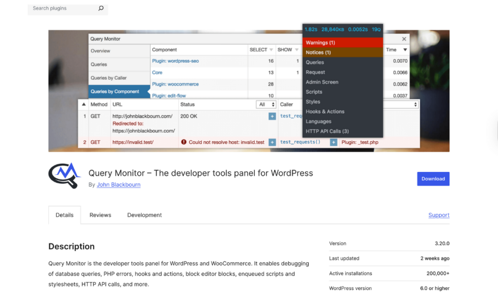 Query Monitor WordPress Debug Plugin