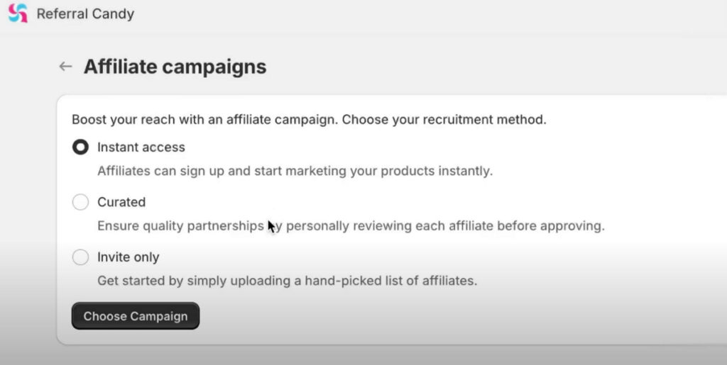 ReferralCandy Affiliate campaign setup