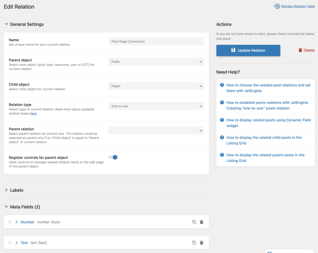 Relations Example in JetEngine
