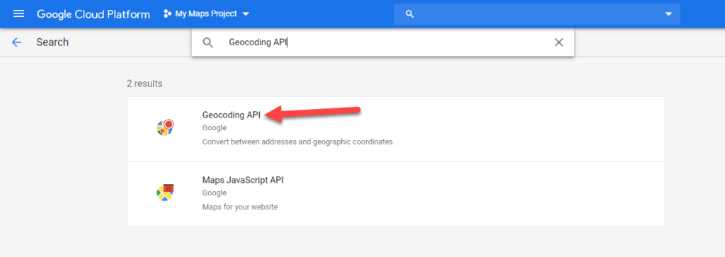 Select Geocoding API