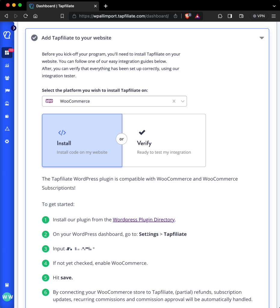 Tapfiliate Review Connect to WooCommerce