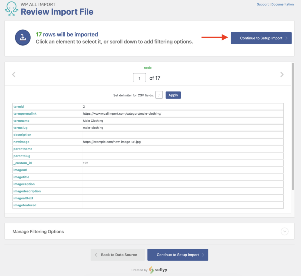 Taxonomy Meta and Images Review the Import File